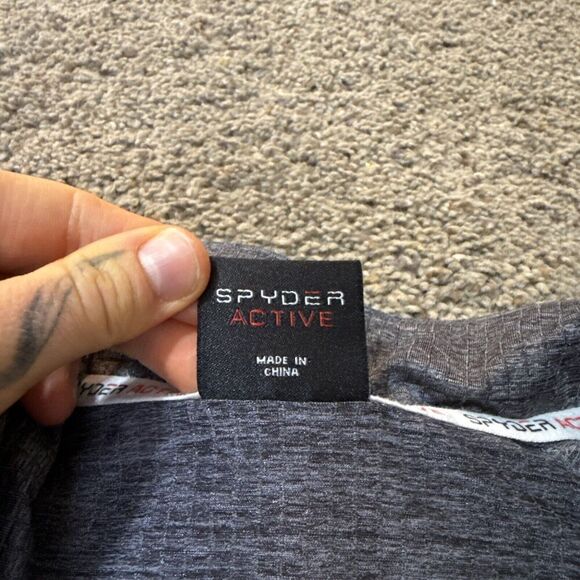 Spyder 1/4 Zip Gray Mens Spyder PROWEB Base Layer Shirt Size Medium Thermal Snow - Picture 7 of 10